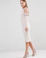 Thumbnail for your product : Oh My Love Cold Shoulder Midi Dress With Frill Detail