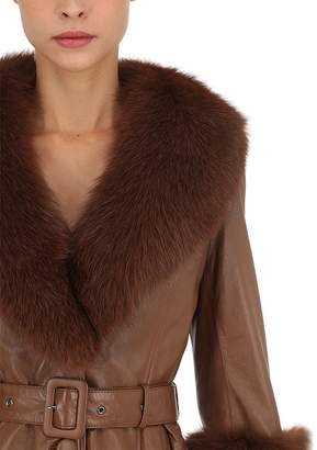 Saks Potts Foxy Leather Coat W/ Fox Fur
