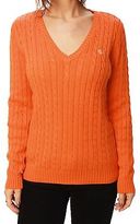 Thumbnail for your product : Ralph Lauren Green Label Women's Long Sleeve V-Neck Cable Knit Sweater