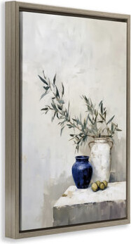 Lark Manor Olives & Pottery Still Life Framed Floater Canvas by Sisi and Seb