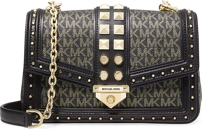 Michael Kors Black And Gold Studded Bag | ShopStyle