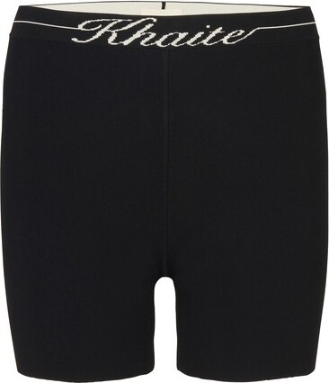 Womens Shorts Khaite Shorts Natural Khaite Synthetic Bryant Ribbed-knit Biker Shorts in White 