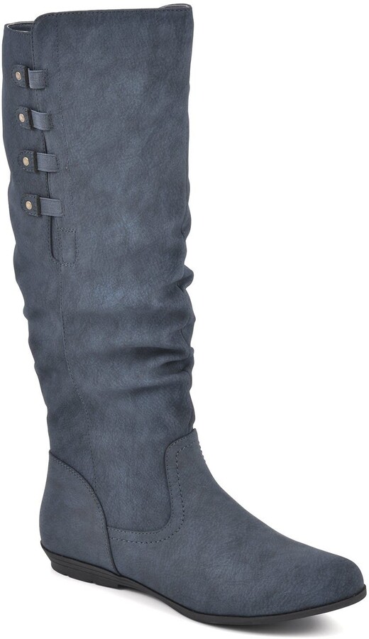 navy knee boots