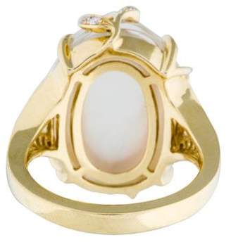 Frederic Sage 18K Diamond, Topaz & Mother of Pearl Doublet Ring