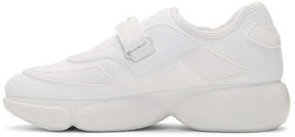 Prada White Tonal Sock Cloudbust Sneakers