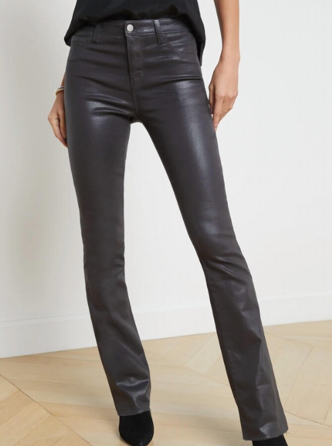 L'Agence Ruth High Rise Denim In Greystone Coated