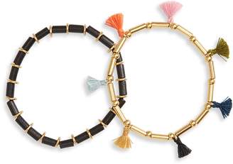 Madewell Bead & Tassel Set of 2 Bracelets