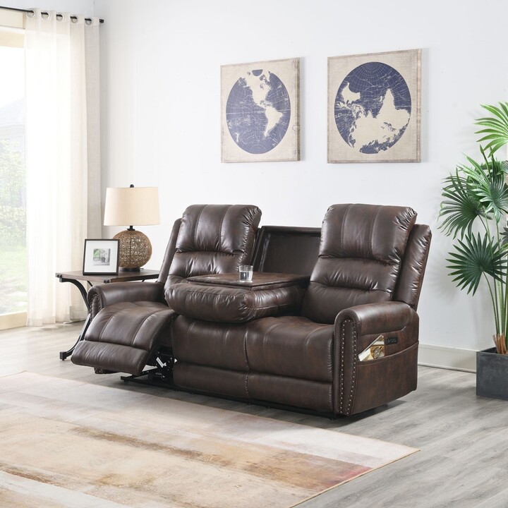 LY & S Home Collection Power Sofa Loveseat Recliner Adjustable Headrest