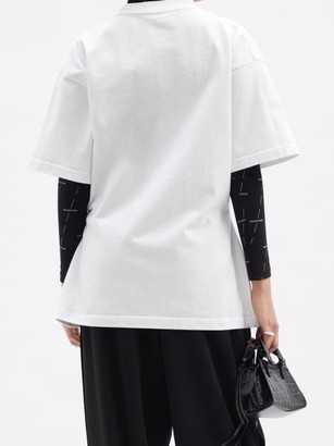 Balenciaga Graffiti-print Cotton-jersey T-shirt - White Black