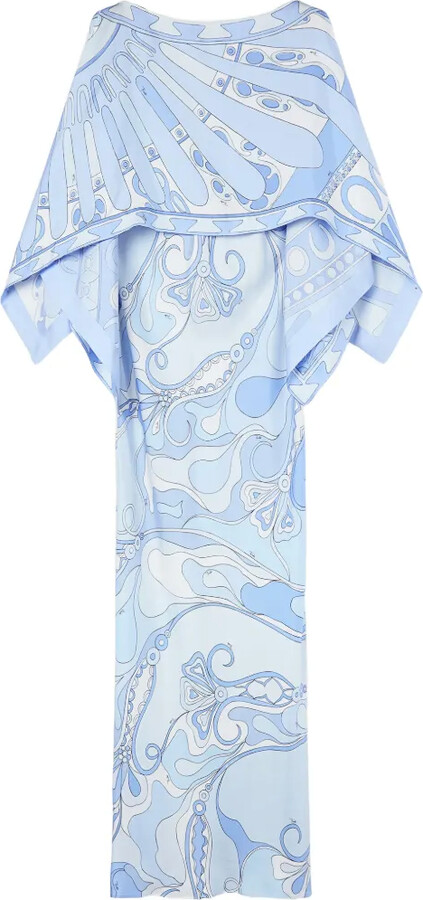 Pucci Orchidee and Soleil-print silk dress with cape