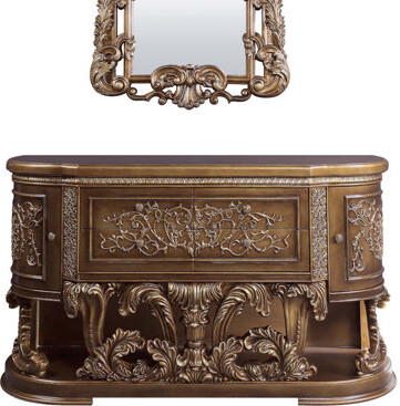 Bloomsbury Market Constantine 4 Drawers 2 Doors Dresser Brown & Gold Finish