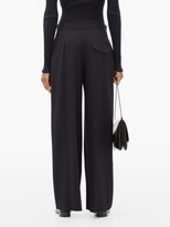 Thumbnail for your product : The Row Avril Single-pleat Water-repellent Wool Trousers - Navy