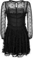 Thumbnail for your product : RED Valentino Silk Dot Embroidered Long Sleeve Dress
