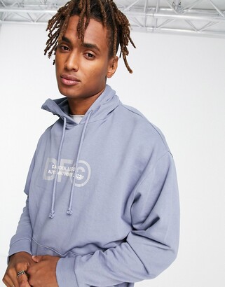 Intermediate vigtigste voldtage ASOS DESIGN ASOS Dark Future oversized hoodie with logo front and back  print in slate blue - part of a set - ShopStyle