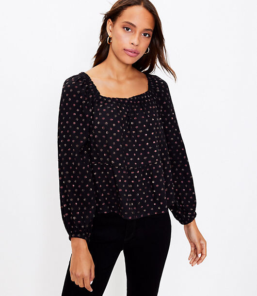 Long Sleeve Black Shimmer Top | Shop the world's largest 