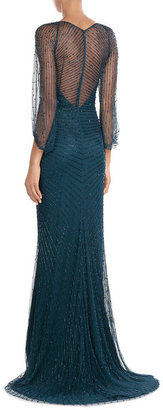 Jenny Packham Beaded Evening Gown
