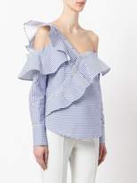 Thumbnail for your product : Self-Portrait striped frill blouse