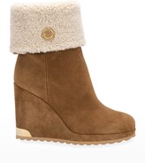 shearling wedge boots