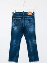 Thumbnail for your product : DSQUARED2 Kids distressed fitted jeans