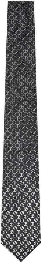 Giorgio Armani Monogram Patterned Pointed Tip Tie