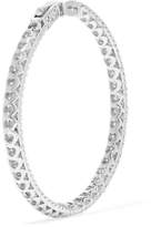 Thumbnail for your product : Kenneth Jay Lane Rhodium-plated Crystal Hoop Earrings - Silver