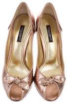 Thumbnail for your product : Dolce & Gabbana Python Metallic Pumps