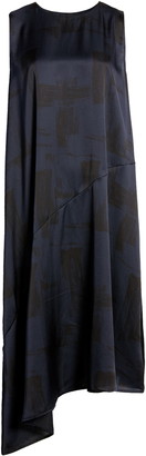Eileen Fisher Asymmetrical Silk & Organic Cotton Midi Dress