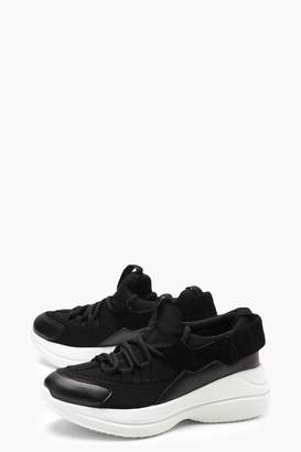 boohoo Chunky Sole Lace Up Trainers