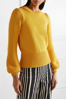 MiH Jeans Lova Cashmere And Wool-blend Sweater - Saffron