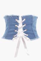 Thumbnail for your product : boohoo Lace Up Denim Corset Belt