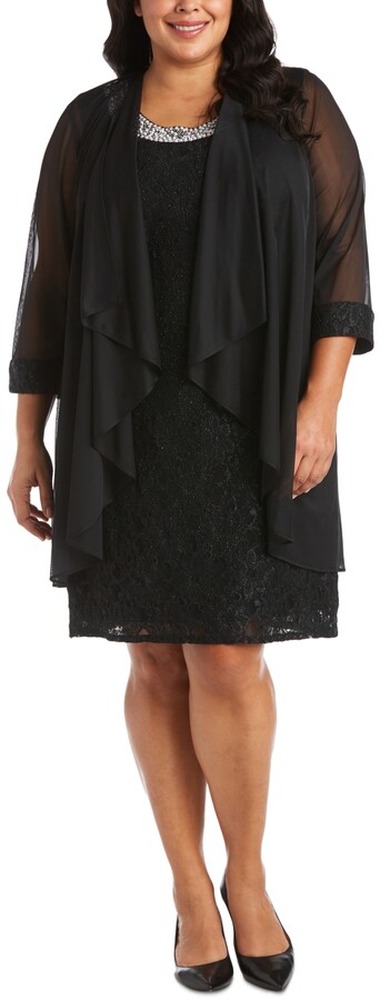 black lace jacket plus size