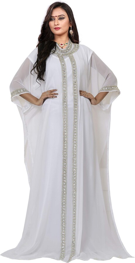 white beach caftan