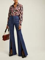 Thumbnail for your product : Chloé High Rise Open Leg Flared Jeans - Womens - Denim