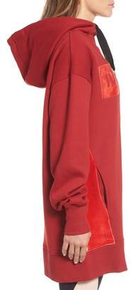 Ivy Park R) Oversize Velvet Logo Hoodie Dress