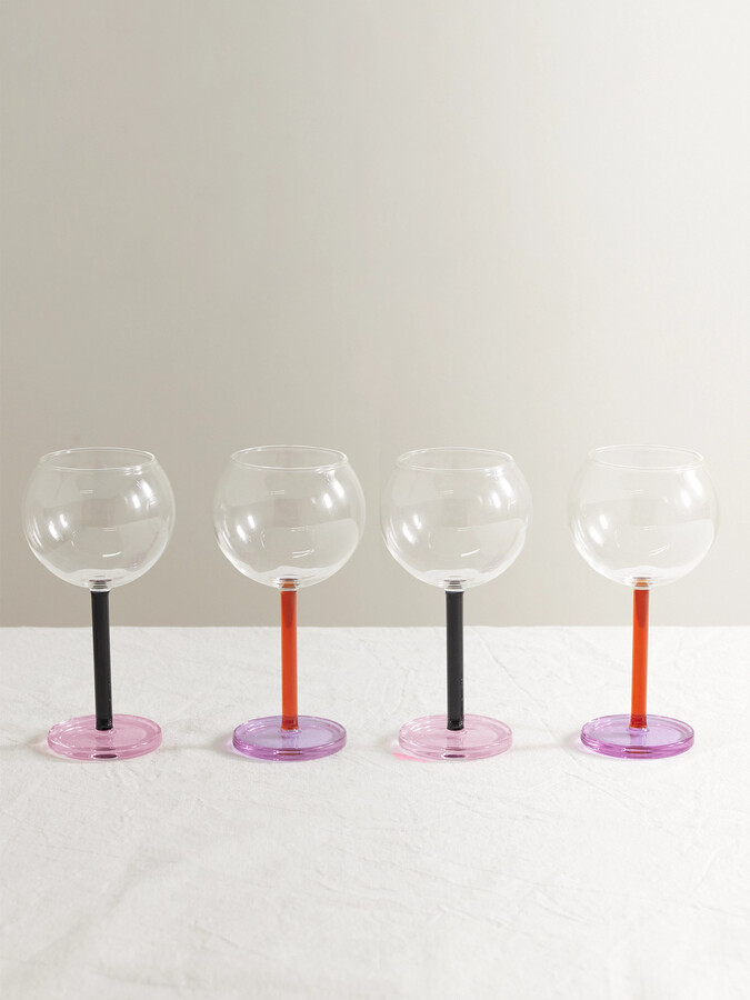Sophie Lou Jacobsen - Bilboquet Set Of Four Wine Glasses - Neutrals