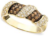 Thumbnail for your product : LeVian Chocolate and White Diamond Stripe Band (3/4 ct. t.w.) in 14k Gold