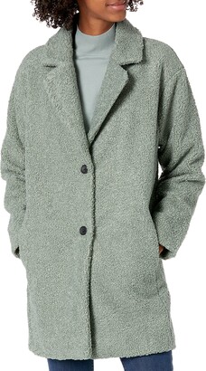 Daily Ritual Women's Teddy Bear Fleece Oversized-Fit Lapel Jacket, Sand, Medium