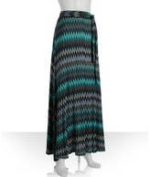 Thumbnail for your product : Wyatt blue zig zag print jersey flared maxi skirt