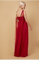 Thumbnail for your product : Little Mistress Bridesmaid Eden Red Knot-Front Maxi Dress
