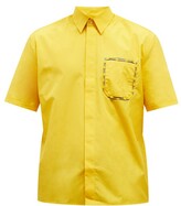 Thumbnail for your product : Fendi Cord-pocket Oversized Cotton Short-sleeve Shirt - Yellow