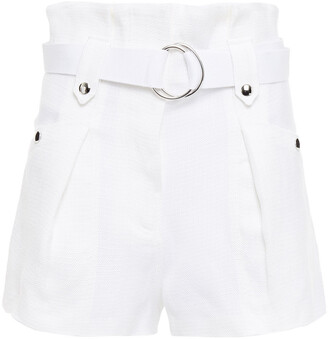 IRO Busy Belted Pleated Canvas Shorts