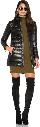Doma Down Filled Quilted Leather Coat