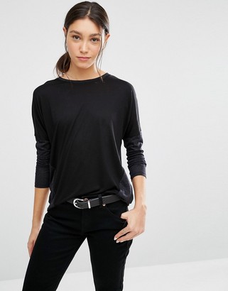 ASOS Linen Mix T-Shirt with Long Sleeves