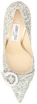 Thumbnail for your product : Jimmy Choo Saresa Glitter Pumps With Crystal Buckle 85