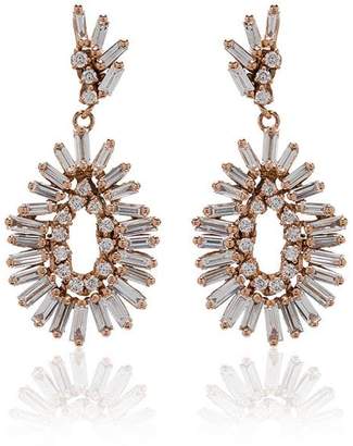 Suzanne Kalan Fireworks 18K rose gold and diamond mini pear drop earrings