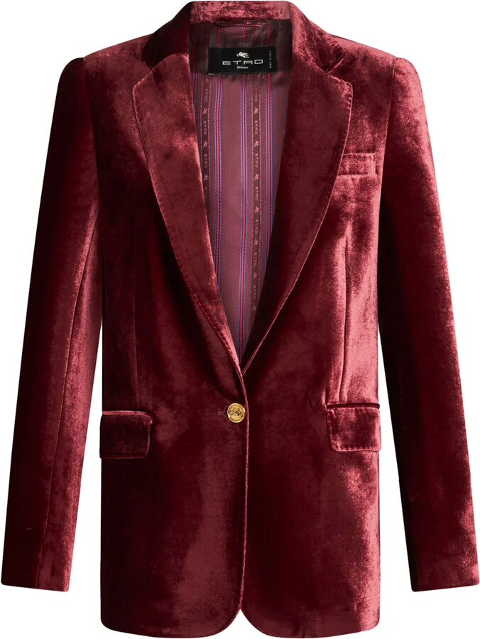 Etro Single-Breasted Velvet Blazer