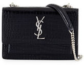 Thumbnail for your product : Saint Laurent Sunset Monogram Small Crocodile-Embossed Wallet on a Chain