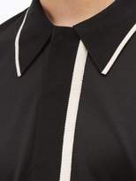 Thumbnail for your product : Dunhill Knitted-trim Long-sleeve Cotton-jersey Polo Shirt - Mens - Black