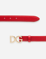 Thumbnail for your product : Dolce & Gabbana Dauphine calfskin belt with logo