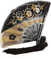 Thumbnail for your product : Judith Leiber Fluttering Crystal Fan Minaudiere, Jet Multi